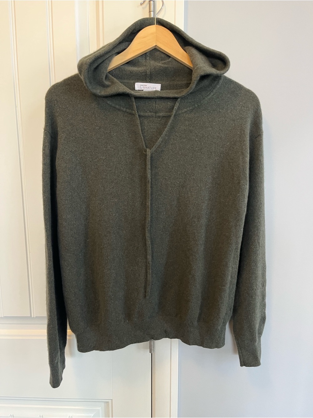 Nordstrom SIGNATURE Cashmere Knit Hoodie Pullover S